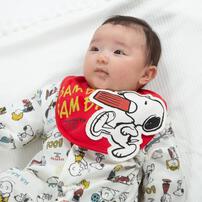 SNOOPY 新生児長袖2WAYオール スタイ付き スヌーピー ベビーザらス限定