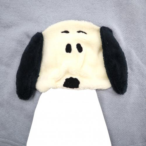 SNOOPY 長袖フィットオール おしり顔 スヌーピー(ブルー×80cm)