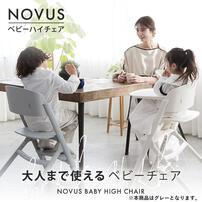 NOVUS(ノウス) ベビーハイチェア グレー 【子供用椅子 大人用椅子 食事イス  座板4段階調整 ステップ9段階調整 6ヵ月頃～130kg頃対応】