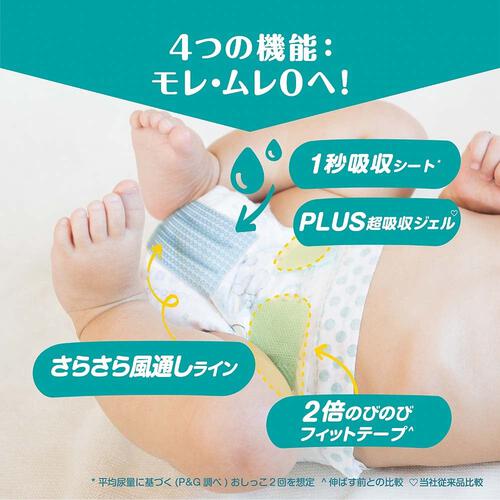 【1枚当たり25.7円】 NEW! パンパースさらさらケア ウルトラジャンボ Sサイズ（4～8kg） 74枚 【P&G テープタイプ PLUS超吸収ジェル】