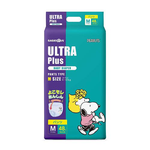 【1枚当たり20.9円】ULTRAPlus(ウルトラプラス) スヌーピー Mサイズ（6～12kg）48枚 【ウルトラプラス パンツタイプ ベビーザらス限定】