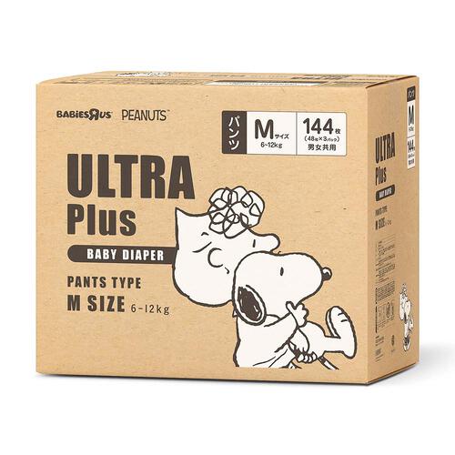 【1枚当たり20.2円】ULTRAPlus(ウルトラプラス) スヌーピー Mサイズ（6～12kg）144枚（48枚x3パック）箱入り 【ウルトラプラス パンツタイプ ベビーザらス限定】【オンラインストア限定】