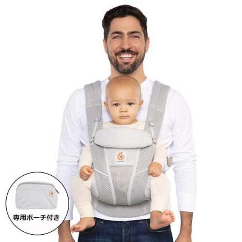 Ergobaby(エルゴベビー) OMNI Breeze パールグレー 【抱っこ紐 柔らかソフトフレックスメッシュ 対面抱き 腰抱き おんぶ 前向き抱き ミニポーチ付き 新生児～20.4kg】