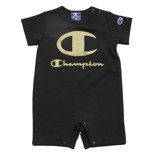 Champion チャンピオン 半袖カバーオール(ブラック×70cm) ベビーザらス限定